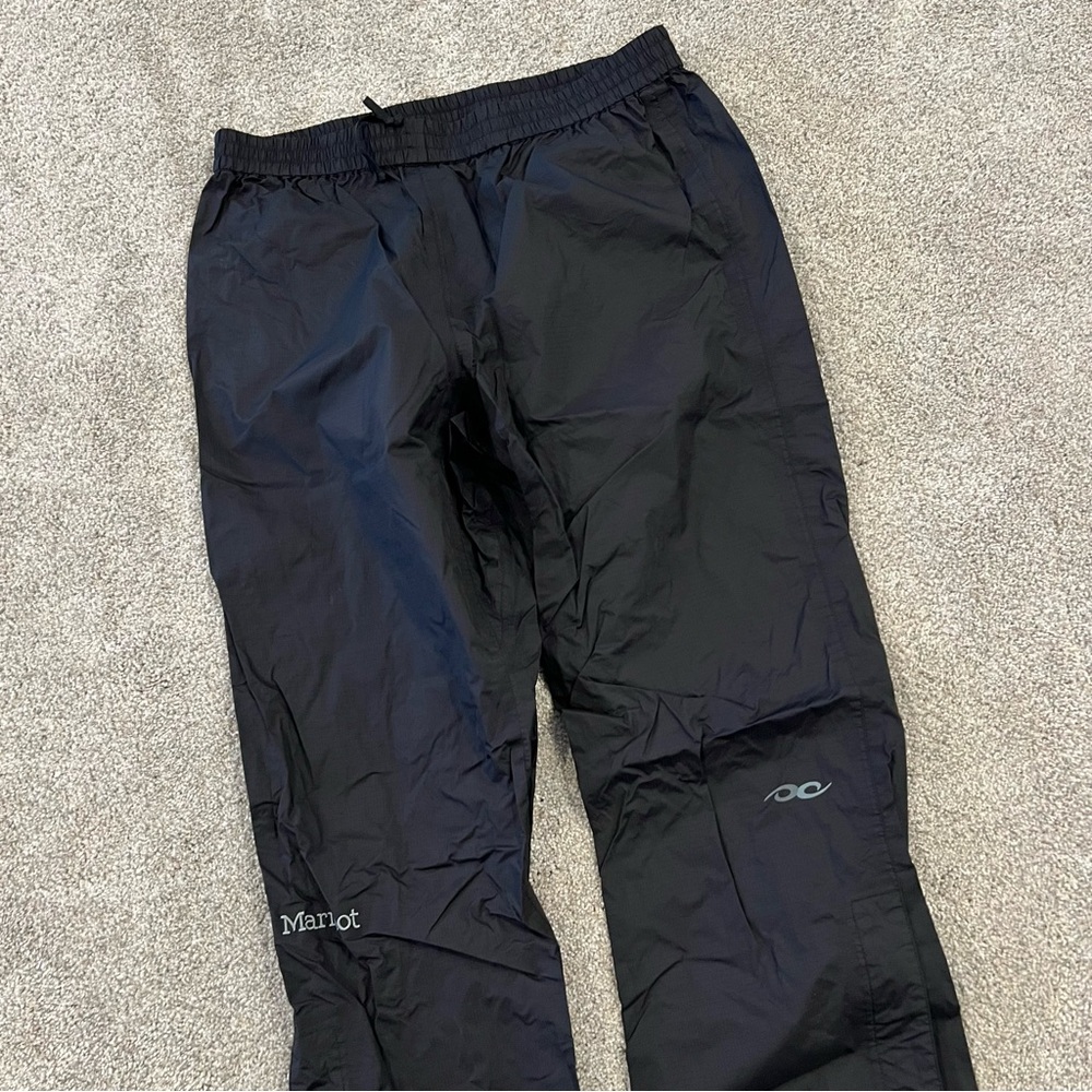 Marmot Men’s Nylon Pants Size Medium Black Outdoor Zip Bottom Elastic Waist, - Picture 13 of 16